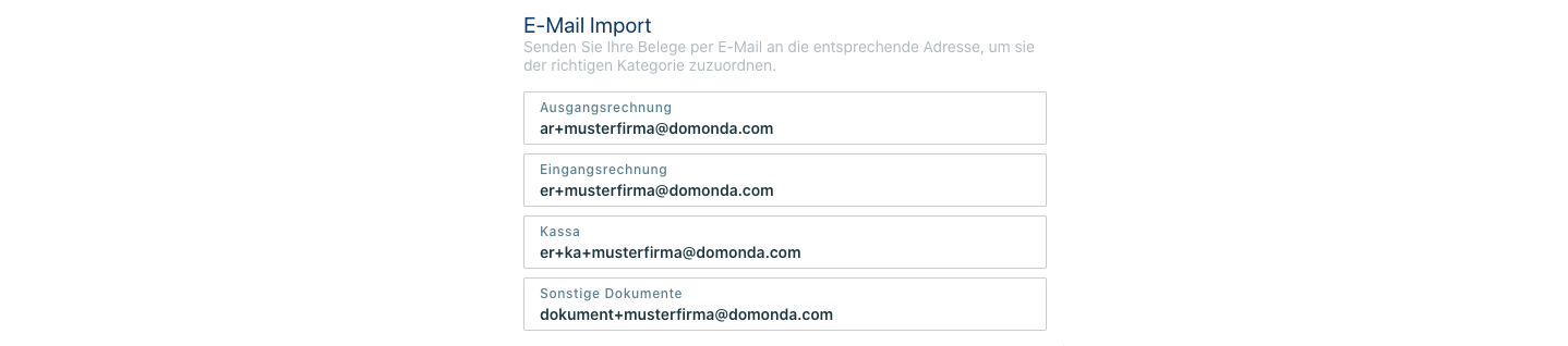 E-Mail-Adressen für den Import