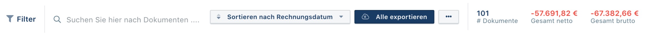 Menüband in der Dokumentenübersicht